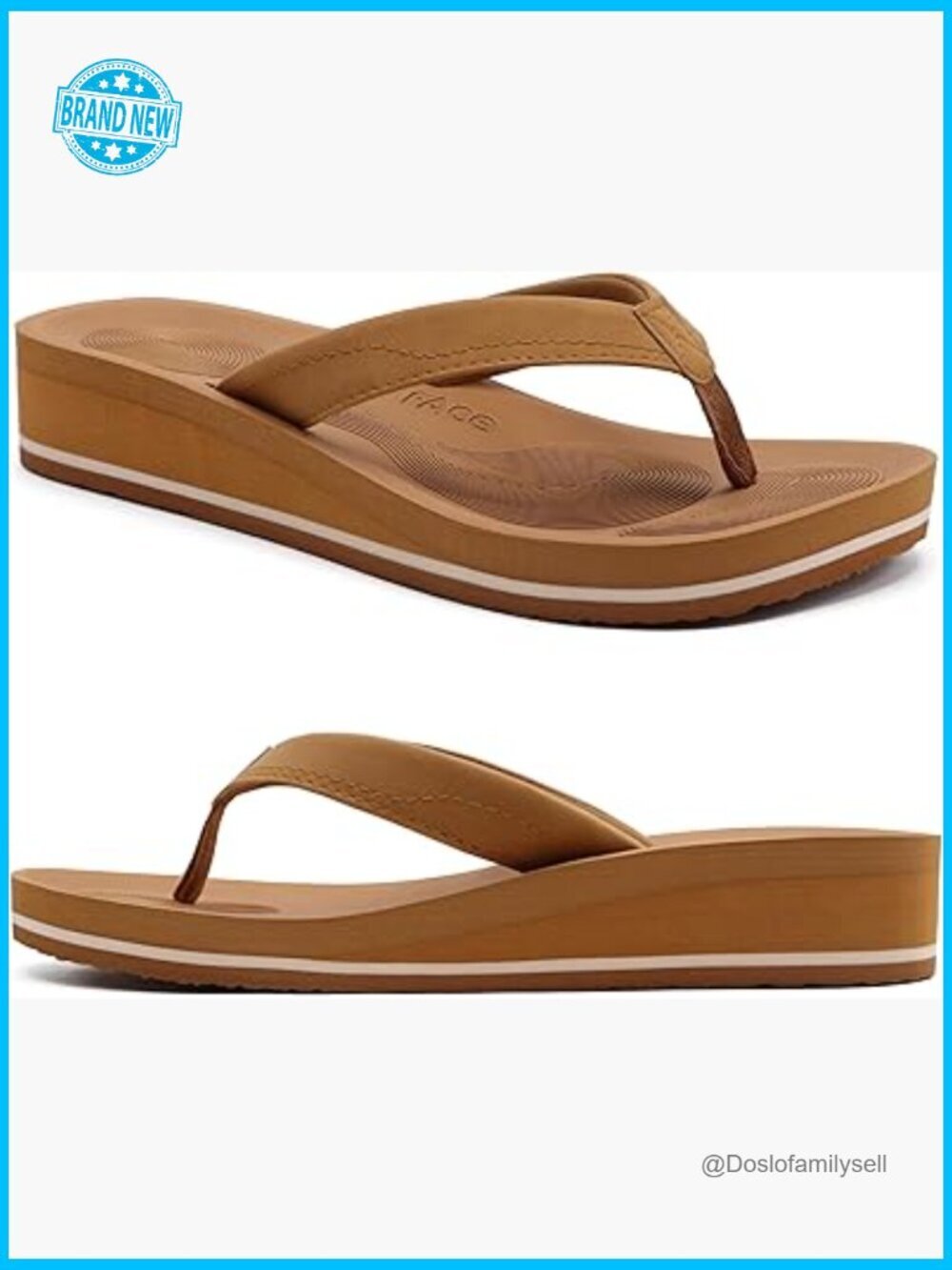 Women's Platform Flip Flops With Arch Support Wedge Thong Sandals Comfortable
